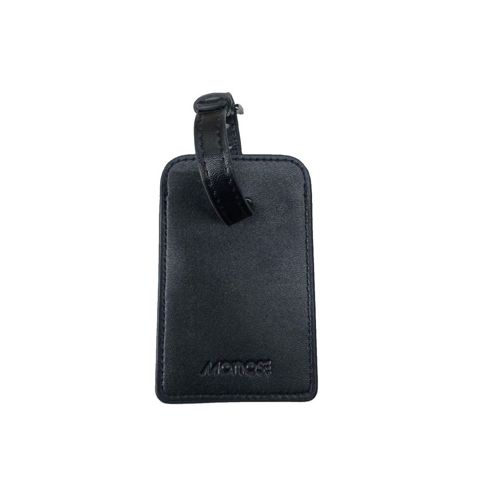 Monos Luggage Tag Black Leather Adjustable Strap Black Travel Accessory